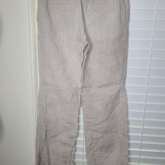 J. Crew Womens City Fit Linen Pants 2 Beige Lightweight Casual Capsule minimal - Picture 2 of 6